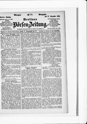 Berliner Börsen-Zeitung vom 27.11.1881