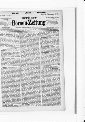 Berliner Börsen-Zeitung vom 28.11.1881