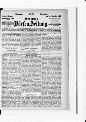 Berliner Börsen-Zeitung vom 30.11.1881