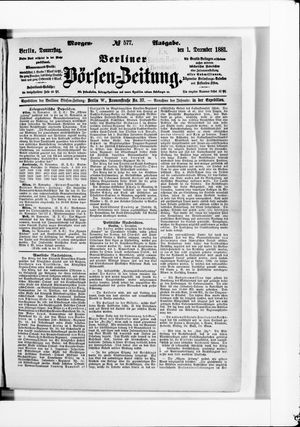 Berliner Börsen-Zeitung vom 01.12.1881