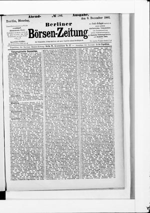 Berliner Börsen-Zeitung vom 06.12.1881