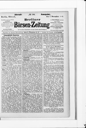 Berliner Börsen-Zeitung vom 07.12.1881