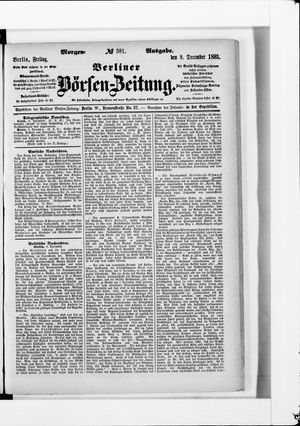 Berliner Börsen-Zeitung vom 09.12.1881
