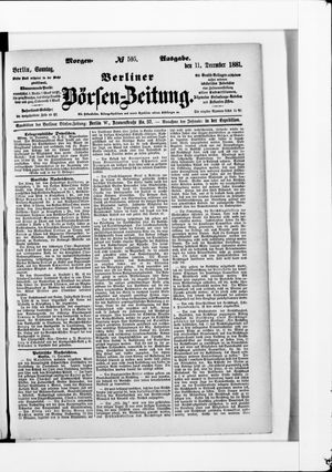 Berliner Börsen-Zeitung vom 11.12.1881