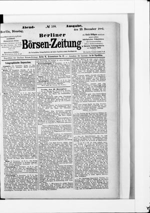 Berliner Börsen-Zeitung vom 13.12.1881