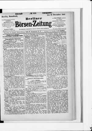 Berliner Börsen-Zeitung vom 17.12.1881