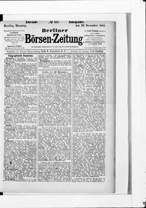 Berliner Börsen-Zeitung vom 20.12.1881
