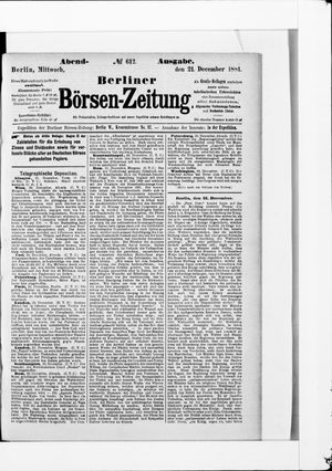 Berliner Börsen-Zeitung on Dec 21, 1881