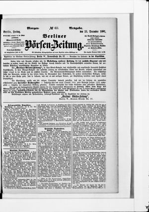 Berliner Börsen-Zeitung vom 23.12.1881