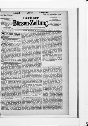 Berliner Börsen-Zeitung vom 23.12.1881