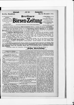 Berliner Börsen-Zeitung vom 24.12.1881