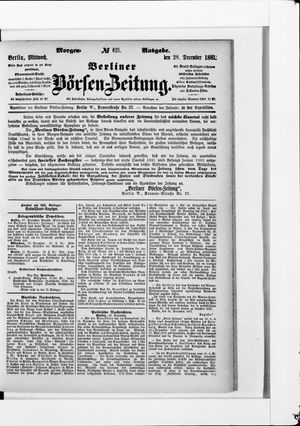 Berliner Börsen-Zeitung vom 28.12.1881