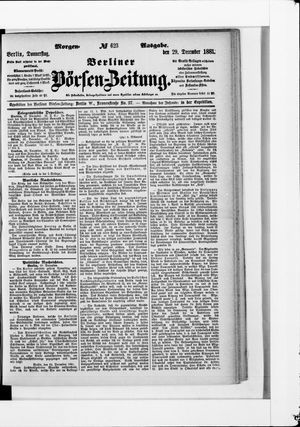 Berliner Börsen-Zeitung vom 29.12.1881
