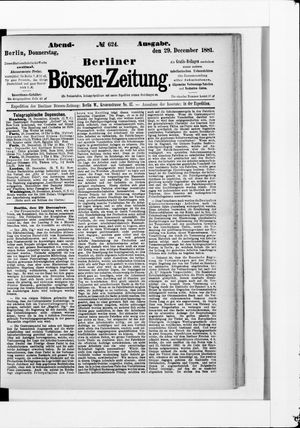 Berliner Börsen-Zeitung vom 29.12.1881