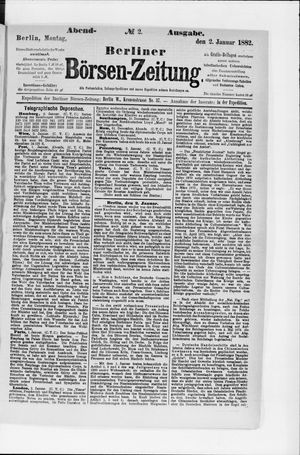 Berliner Börsen-Zeitung vom 02.01.1882