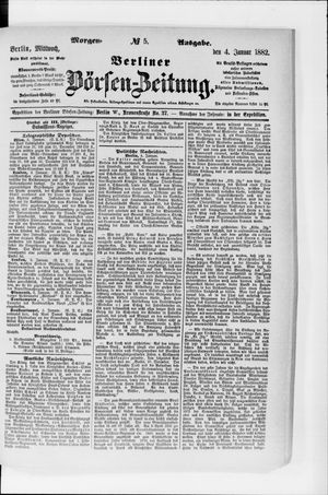 Berliner Börsen-Zeitung vom 04.01.1882
