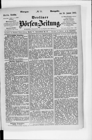 Berliner Börsen-Zeitung vom 10.01.1882