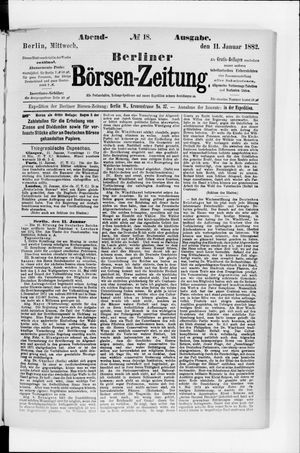 Berliner Börsen-Zeitung vom 11.01.1882