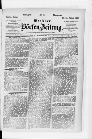 Berliner Börsen-Zeitung vom 13.01.1882