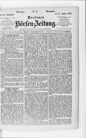 Berliner Börsen-Zeitung on Jan 14, 1882