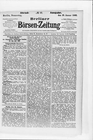 Berliner Börsen-Zeitung vom 19.01.1882