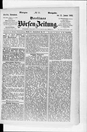 Berliner Börsen-Zeitung vom 21.01.1882