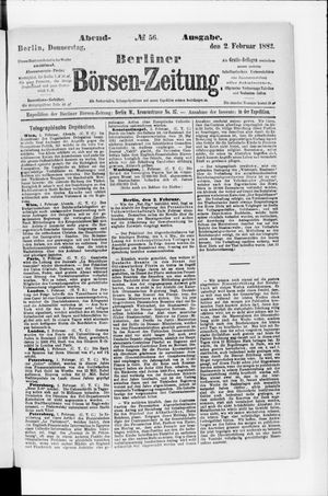 Berliner Börsen-Zeitung vom 02.02.1882