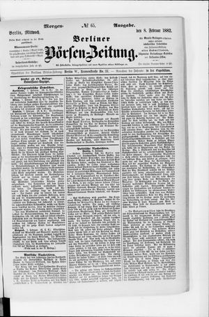 Berliner Börsen-Zeitung vom 08.02.1882