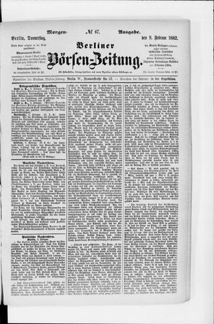Berliner Börsen-Zeitung vom 09.02.1882