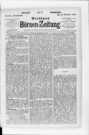 Berliner Börsen-Zeitung on Feb 11, 1882