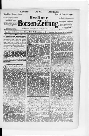 Berliner Börsen-Zeitung vom 16.02.1882