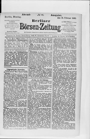 Berliner Börsen-Zeitung on Feb 21, 1882