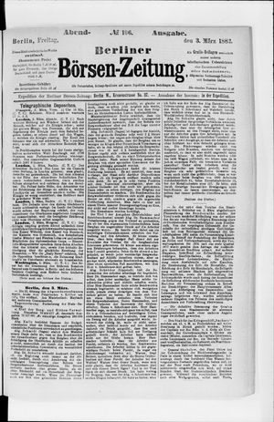 Berliner Börsen-Zeitung vom 03.03.1882