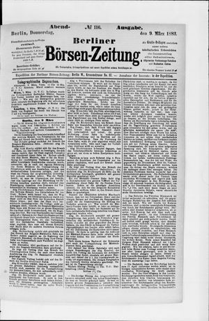 Berliner Börsen-Zeitung on Mar 9, 1882