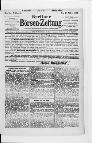 Berliner Börsen-Zeitung vom 29.03.1882