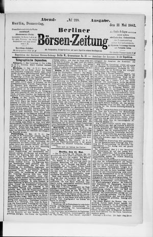 Berliner Börsen-Zeitung vom 11.05.1882
