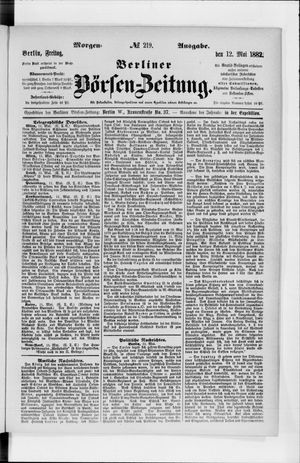 Berliner Börsen-Zeitung vom 12.05.1882