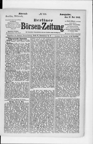 Berliner Börsen-Zeitung vom 17.05.1882