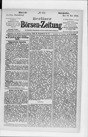 Berliner Börsen-Zeitung vom 20.05.1882
