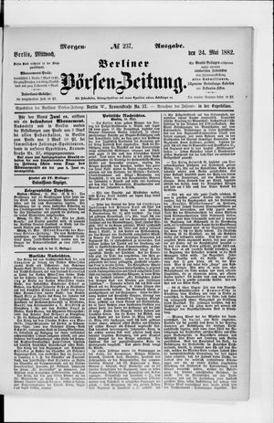 Berliner Börsen-Zeitung on May 24, 1882