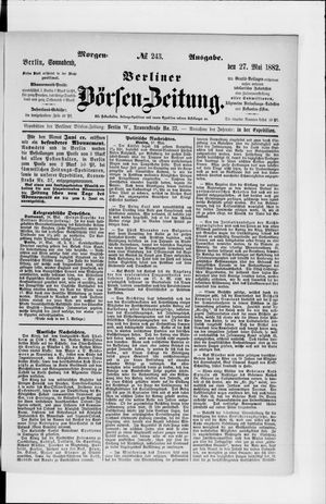 Berliner Börsen-Zeitung vom 27.05.1882