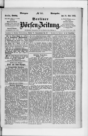 Berliner Börsen-Zeitung vom 28.05.1882