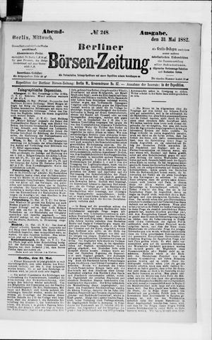 Berliner Börsen-Zeitung vom 31.05.1882