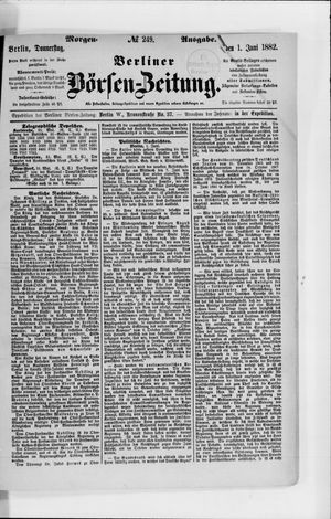 Berliner Börsen-Zeitung vom 01.06.1882