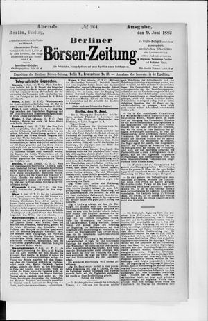 Berliner Börsen-Zeitung vom 09.06.1882