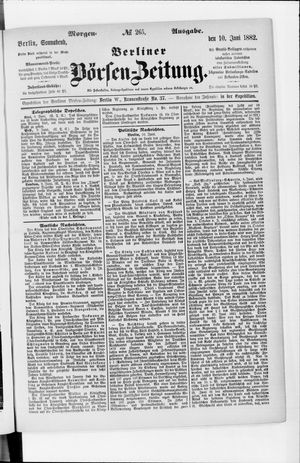 Berliner Börsen-Zeitung vom 10.06.1882