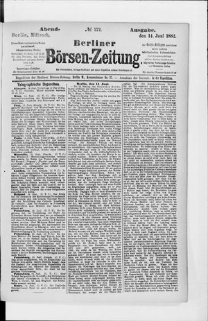 Berliner Börsen-Zeitung vom 14.06.1882