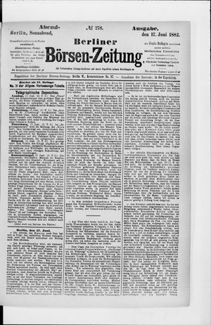 Berliner Börsen-Zeitung vom 17.06.1882