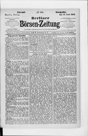 Berliner Börsen-Zeitung vom 19.06.1882