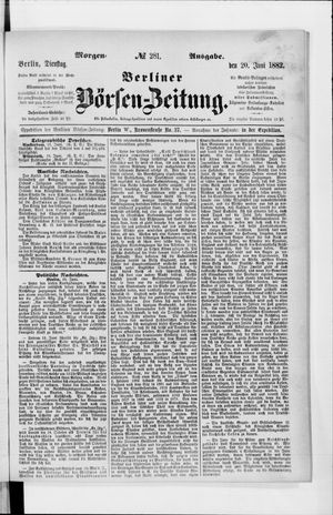 Berliner Börsen-Zeitung vom 20.06.1882